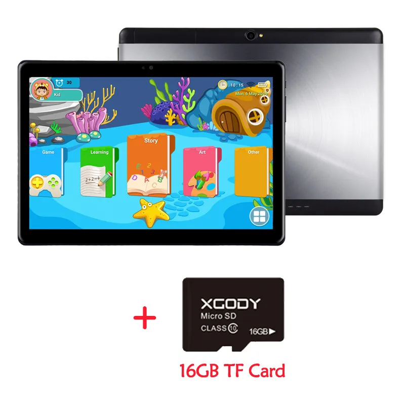 Add 16GB Card XGODY Детский планшетный ПК 10,1 дюймов 1280*800 Android 7,0 1 Гб 16 Гб Двойная камера 2МП+ 5Мп Bluetooth WiFi 5000 мАч 3g телефонный звонок планшетный ПК - Комплект: Add 16GB Card
