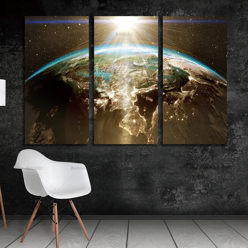 

wall Picture World Map Canvas Painting Wall Modular Picture For Living Room Classical Europe Watercolor decoration Print