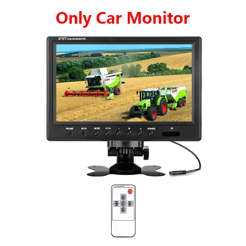 Only Car Monitor Jansite Автомобильный дисплей 9 дюймов Автомобильный Монитор помощь при парковке HD экран автомобиля изображение флип пульт дистанционного управления обратное изображение бульдозер - Название цвета: Only Car Monitor