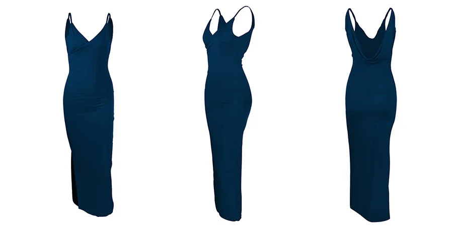 Женское вечернее платье макси с глубоким V-образным вырезом и открытой спиной