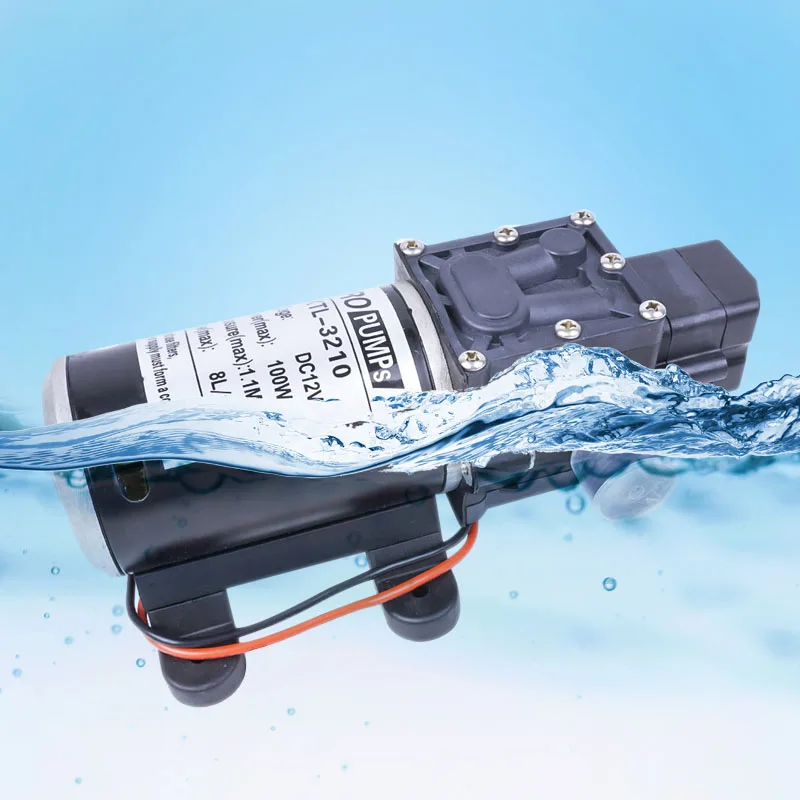DC 12 В 100 Вт 130PSI 8л/мин водяной мембранный самовсасывающий насос высокого давления сельскохозяйственный Электрический водяной насос Автомойка спрей