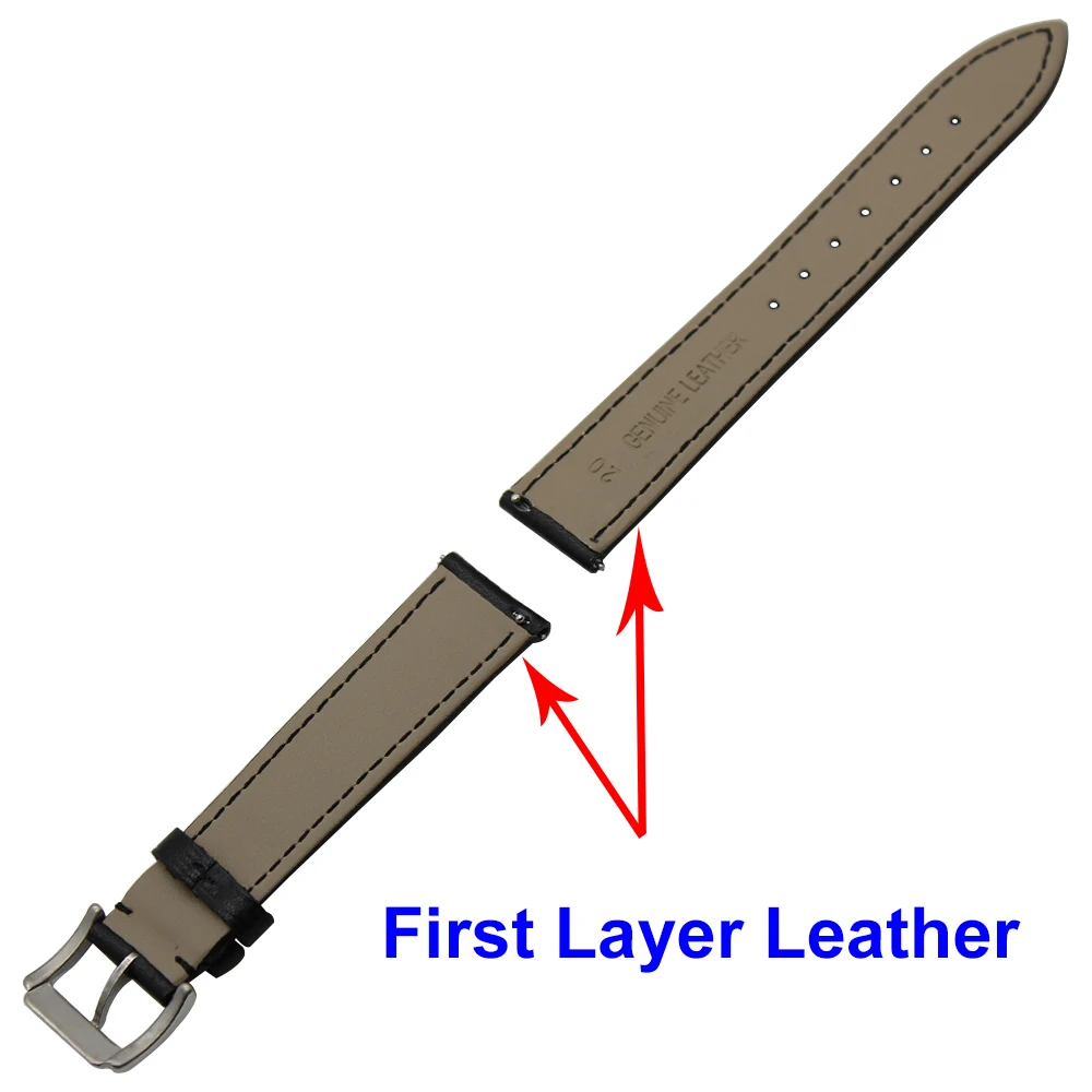 Ремешок для часов Ferrari из натуральной кожи с застежкой нержавеющей стали черный