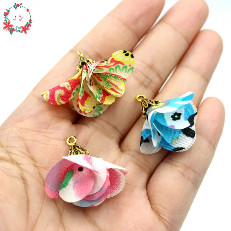 100 шт. разнообразные мини-кисточки в виде цветов с бронзовой крышкой 25 мм потертый