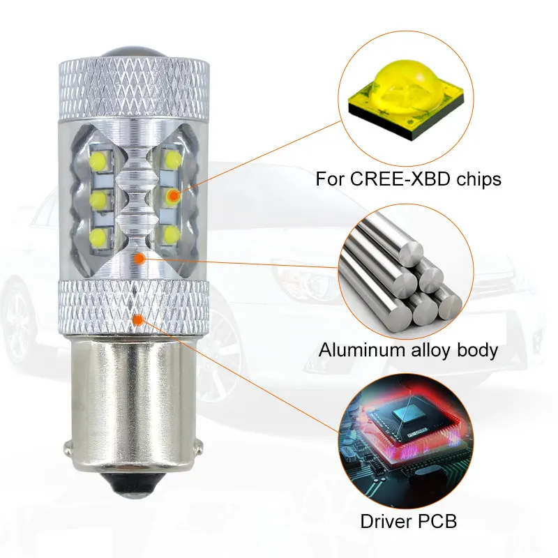 Задний светодиодный фонарь заднего хода Apmatauto 2x Canbus 1156 p21w для XBD Chips 80w Mercedes Benz w204 C