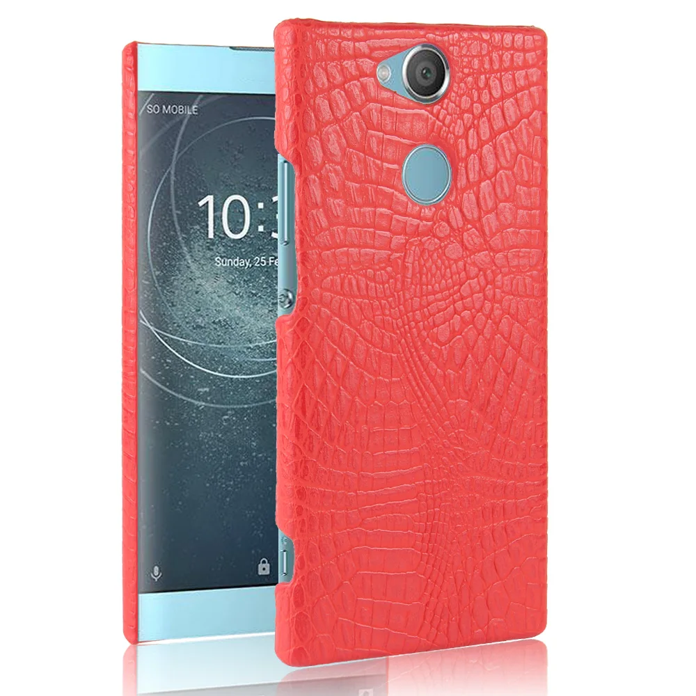 Роскошный деловой крокодиловый рисунок под змеиную кожу кожаный чехол для sony XA2