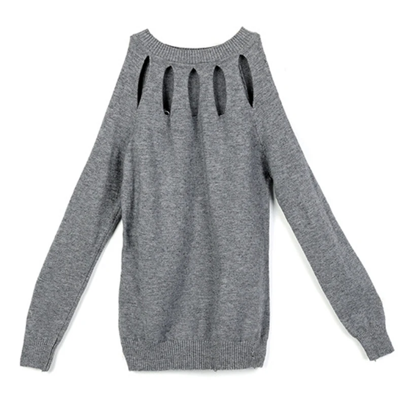 Женский трикотажный топ зимний однотонный хлопковый с длинным рукавом|blusas