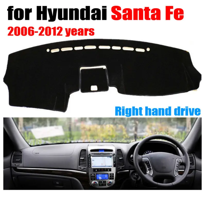Автомобильный коврик для приборной панели RKAC Hyundai Santa Fe 2006 2012 года подкладка