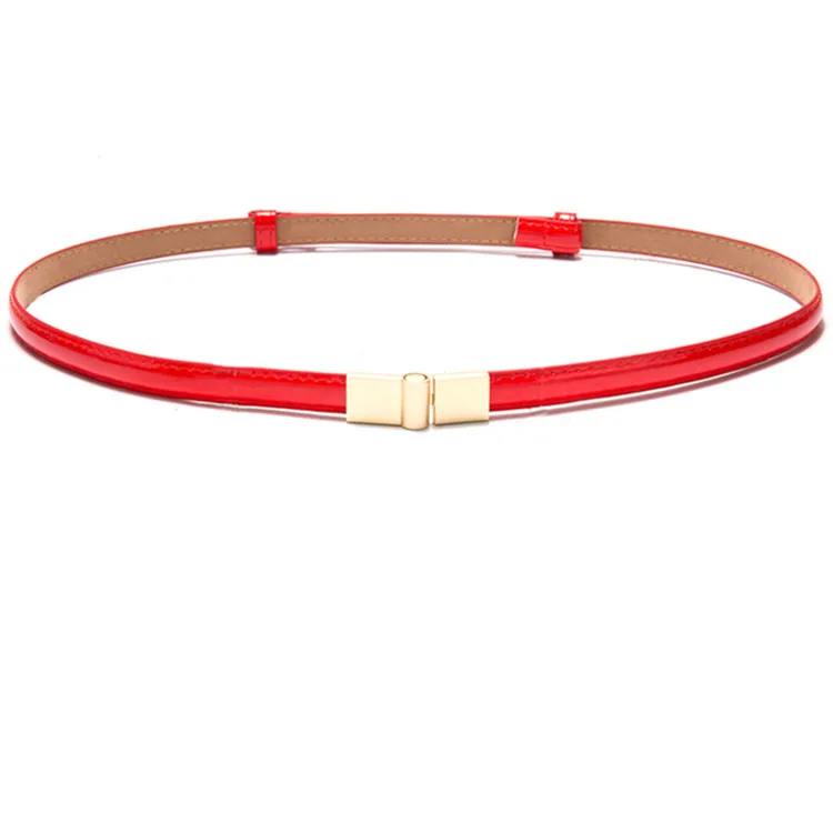 style 1 red Горячее предложение, новые черные ремни из лакированной кожи, женские тонкие ремни для девочек, украшенные красными рыбками, золотыми пряжками, белые ремни для женщин - Цвет: style 1 red