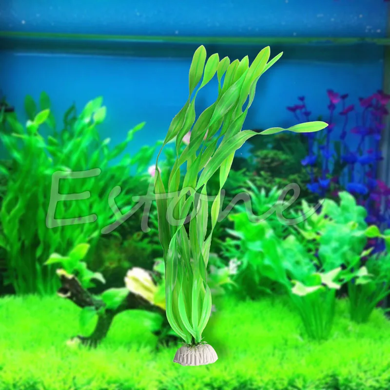 Искусственный аквариум искусственный длинный лист зеленая вода пластик