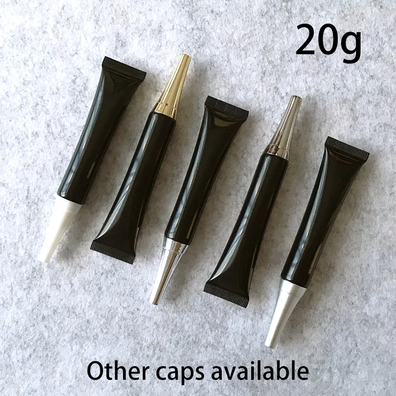 

20ml Black Plastic Cream Soft Tube 20g Cosmetic Bottle Makeup Lip Balm Concealer Foundation Squeeze Containers Free Shipping