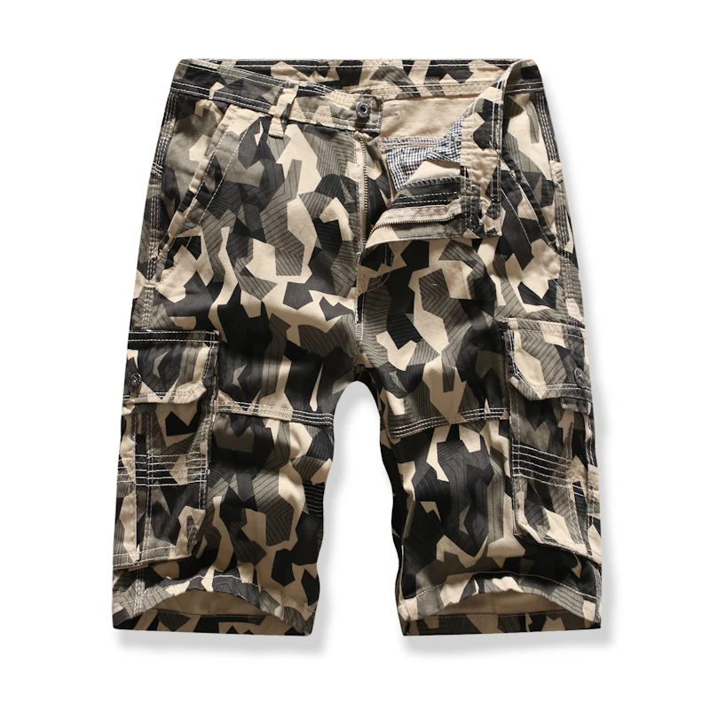 

MOGU Summer Mens Cargo Shorts 2019 Brand New Camouflage Shorts Men Cotton Loose Work Casual Short Pants Plus Size 38