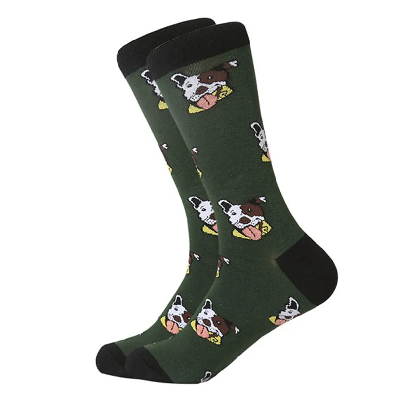 LETSBUY/модные мужские носки; Цвет чесаного хлопка; сезон осень-зима; теплые дышащие парные длинные носки для мужчин и женщин; счастливые свадебные подарки - Цвет: 1635C