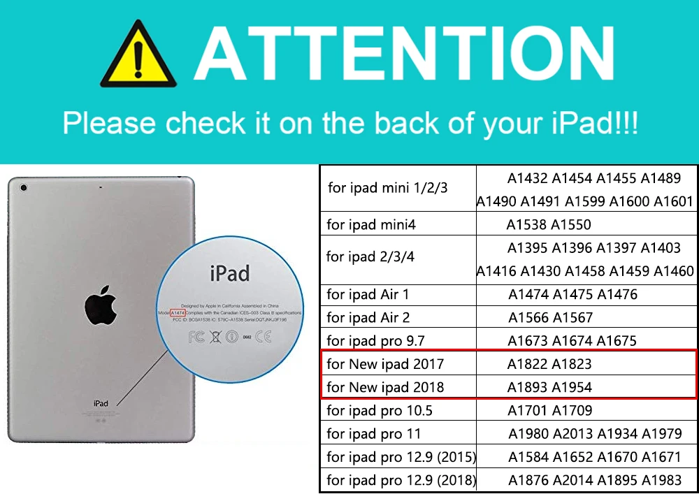 Чехол для нового iPad 9,7 дюймов модель выпуска A1822 A1823 A1893A1954 Мягкая силиконовая Нижняя крышка из искусственной кожи, умный чехол с функцией автоматического сна