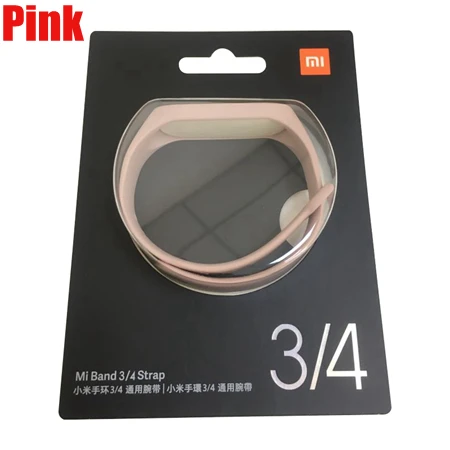 New package-pink Официальный Xiaomi Mi-браслет, 3 ремешка, силиконовый универсальный браслет, Xiaomi Mi-браслет, 4 ремешка, аксессуары для умных часов - Цвет: New package-pink