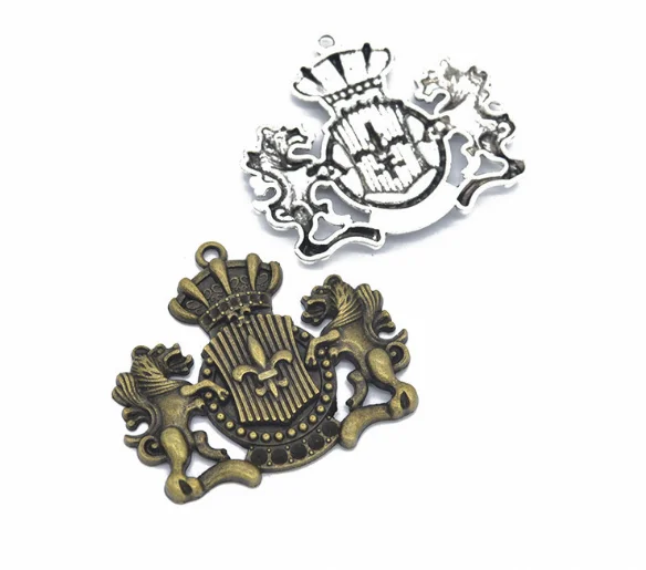 20 шт. подвеска в виде короны льва изящные модные подвески винтажная серебряная