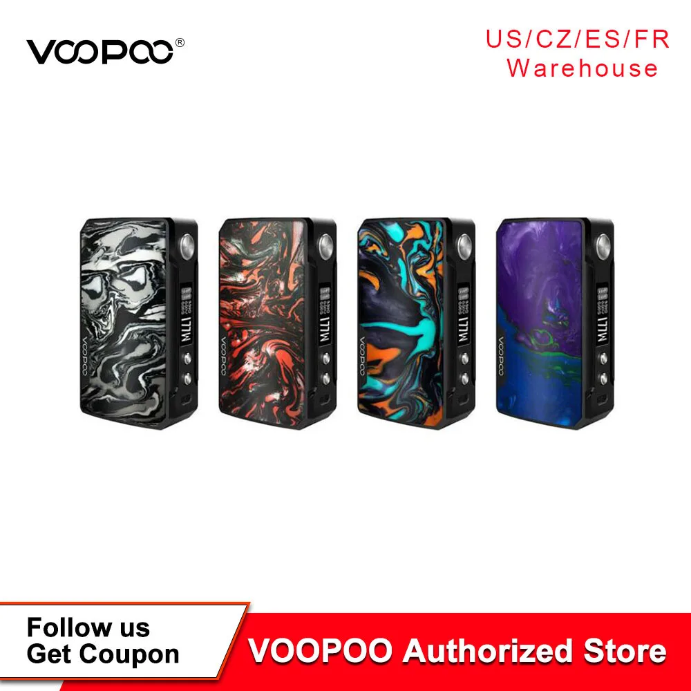 VOOPOO DRAG 2 мод 177 Вт полимерная коробка мод Питание от двойной батареи 18650 Voopoo мод электронная сигарета против Drag Nano X217
