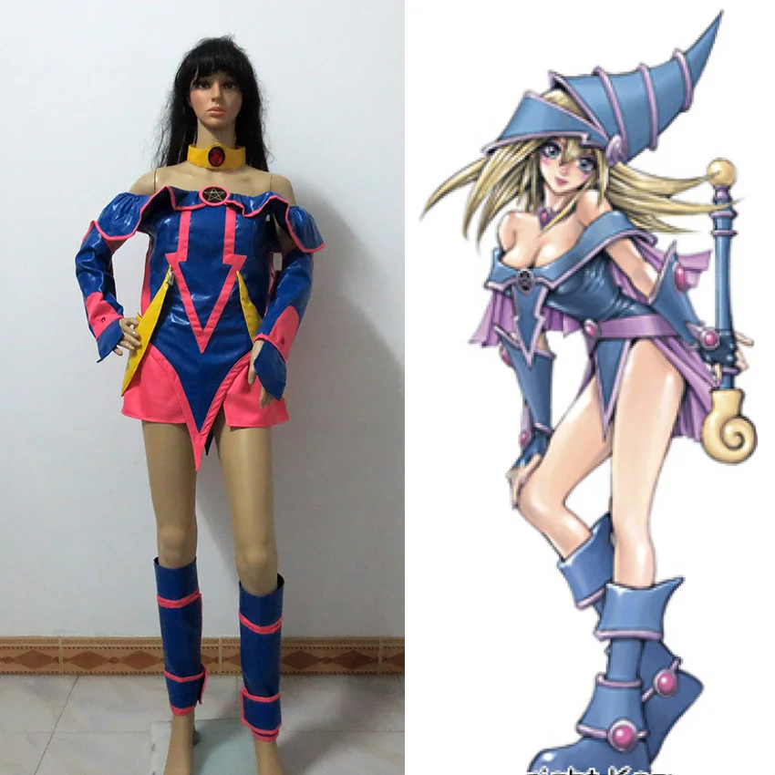 Ю Ги о! Костюм для косплея Yu Gi Oh Dark Magician Girl с шляпой бесплатная доставка|cosplay costume|girl
