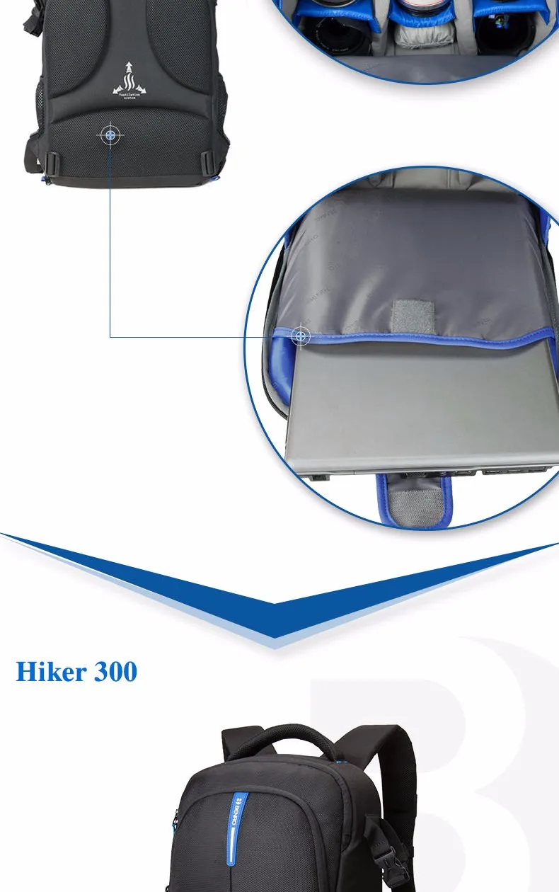 Benro Hiker 200 300 профессиональный рюкзак Водонепроницаемый рюкзак для ноутбука DSLR камера сумка Тип защиты цифровая камера сумка