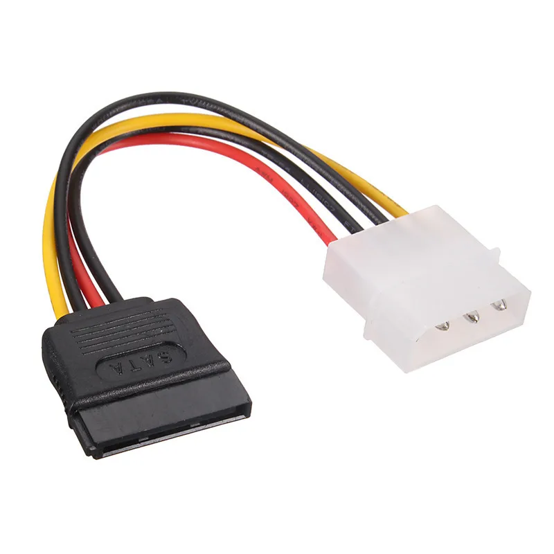 Высококачественный Кабель питания SATA 15 Pin Female to Molex IDE 4 Male адаптер двойной кабель