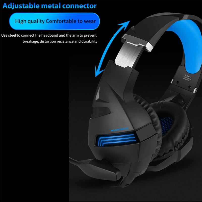 A2, игровая стереогарнитура, 7,1, Virtual Surround Bass, игровые наушники с микрофоном, светодиодный светильник для компьютера, ПК, геймера