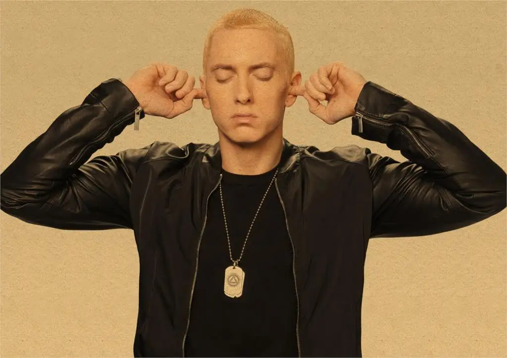 

8 mile Rap artist retro kraft poster, Rap God eminem poster, kraft paper poster, decorative painting, wall sticker