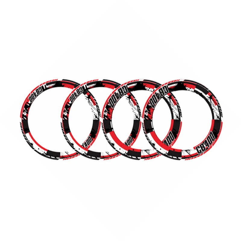 4 X Thick Edge Outer Rim Sticker Stripe Wheel Decals Fit all HONDA CB400 | Автомобили и мотоциклы