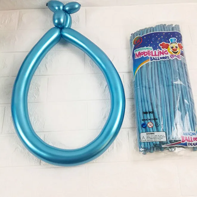 blue 6 шт./лот металлический хромированный латексные шары толстый круглый и длинный металлический шарики для день рождения Свадебная вечеринка Декор надувные воздушные шары - Цвет: blue