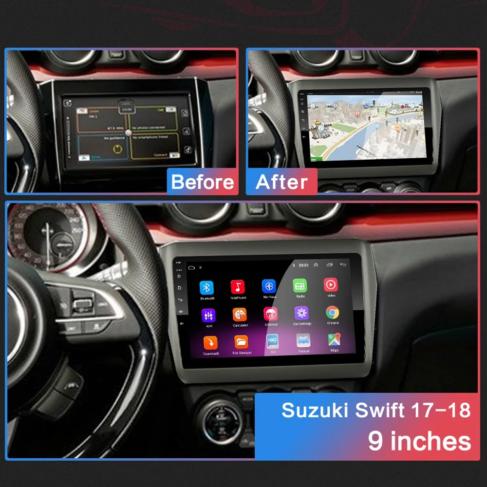 2G+ 32G " 2din Android 8,1 GO автомобильный dvd-плеер для Suzuki Swift автомобильный Радио gps навигация wifi BT плеер