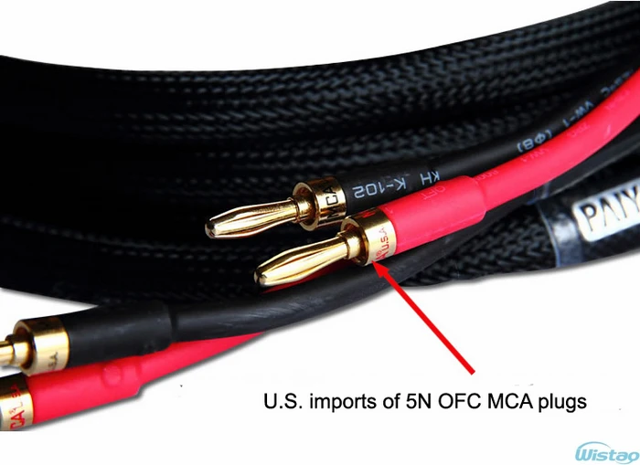 Кабель для подключения динамика HIFI s 5N OFC MCA Plug 8 шт. однокристальный медный провод