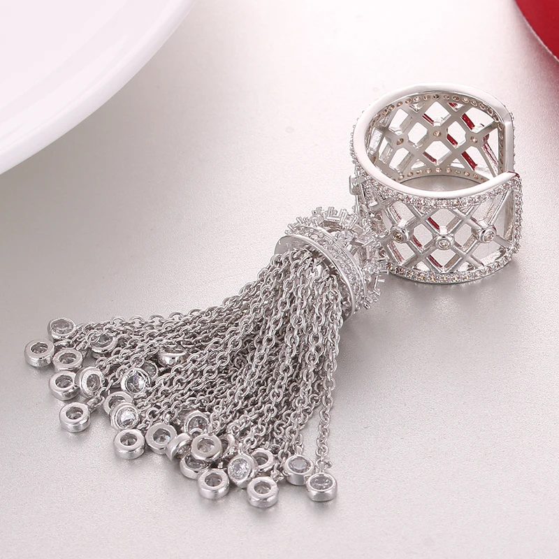 White Gold LXOEN, модные кольца с короной королевского дворца для женщин, инкрустация кубическим цирконием, роскошные вечерние кольца, лучший подарок, ювелирные изделия, Bague Femme - Цвет основного камня: White Gold