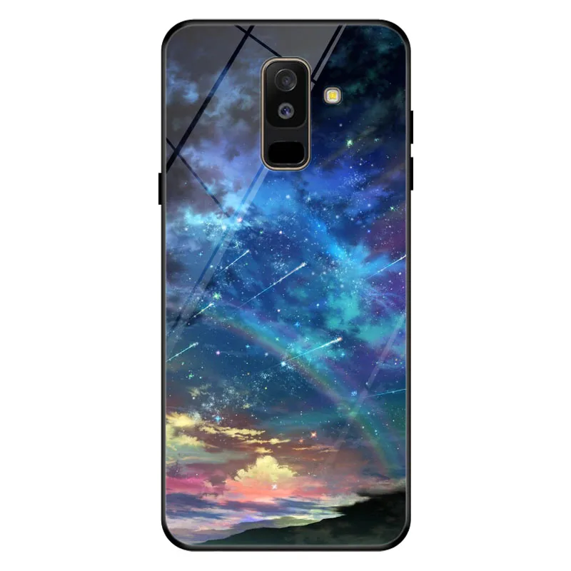 E12 Звездное небо фото настроить телефон для samsung Galaxy A6 чехол закаленное стекло чехол samsung Galaxy A6 un 6 Plus - Цвет: E12