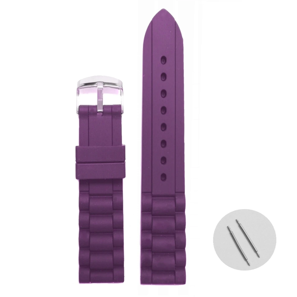 

16mm Good Dark Violet Silicone Jelly Rubber Ladies Watch Band Straps WB1002-16