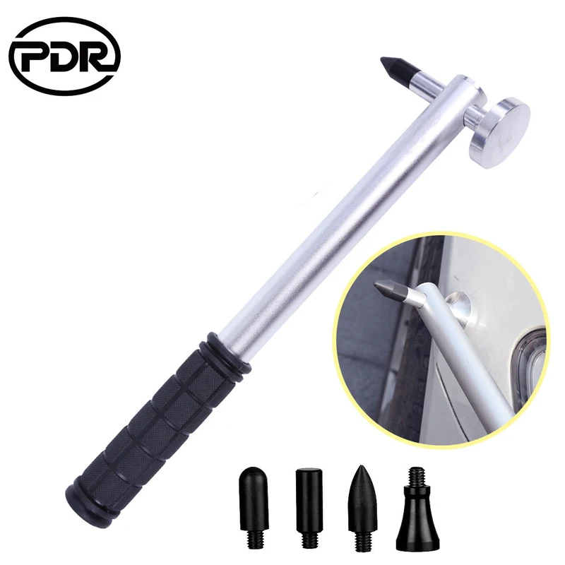 

PDR Tools Paintless Dent Repair Tools Aluminum Dent Hail Hammer Tap Down Tools With 5 pcs Screw-on Plastic Tips