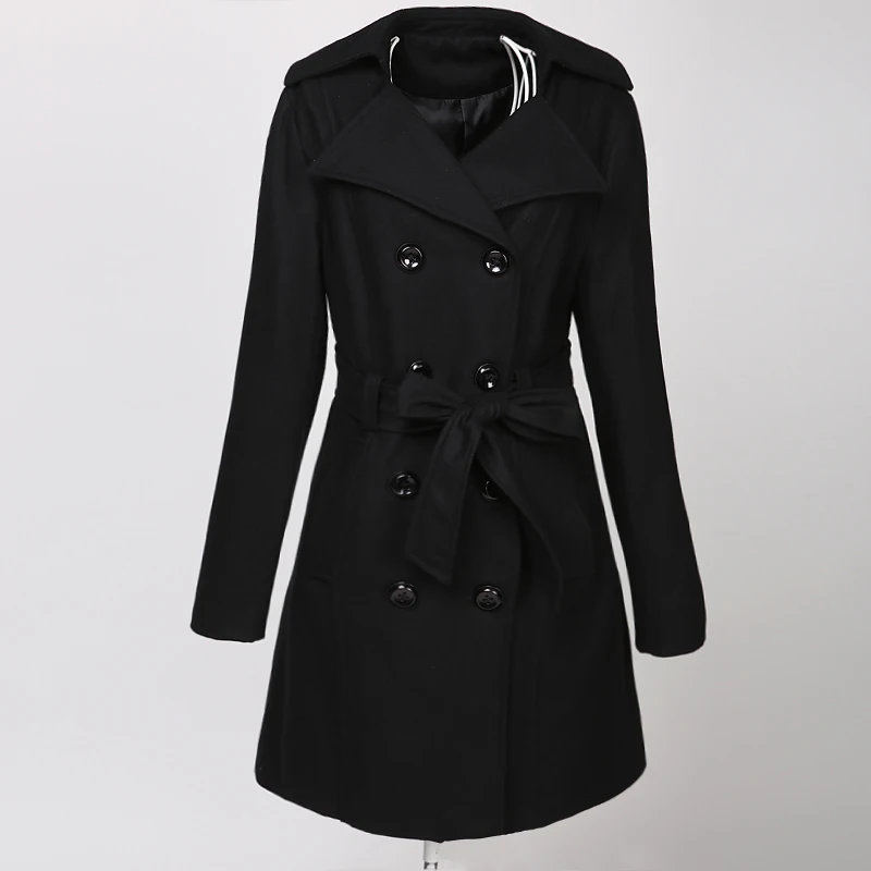 Женский плащ в стиле стимпанк черный из смесовой шерсти|designer coat|designer women coatswomen coat |