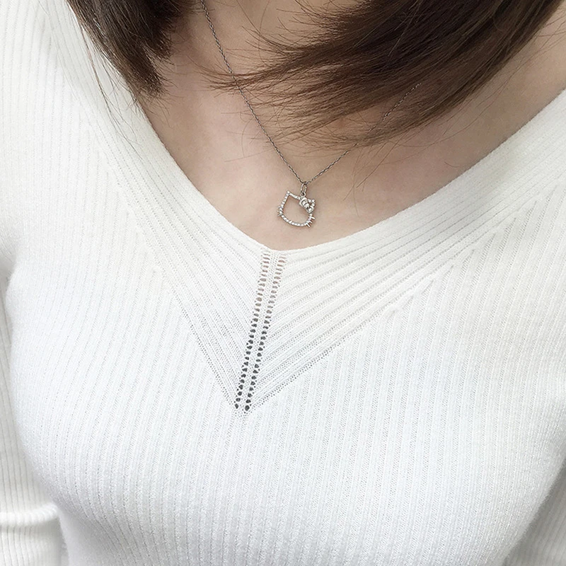 

Autumn Winter Basic Sweater Cotton Blend Casual V-Neck Pullovers Female Long Sleeve Jumpers Women Knitted Sweaters White