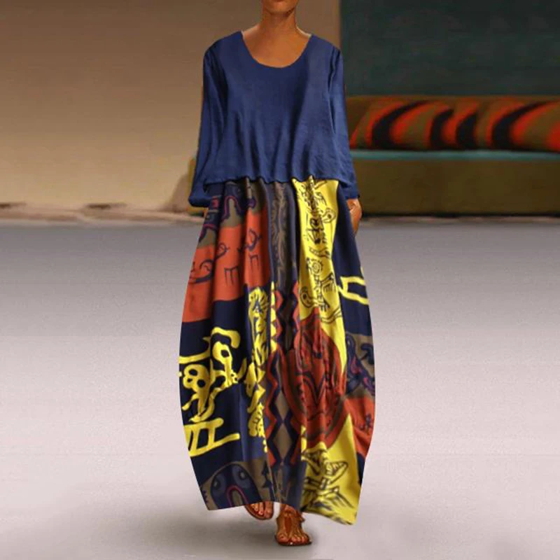 Женский богемный свободный однотонный комплект из 2 предметов с длинными