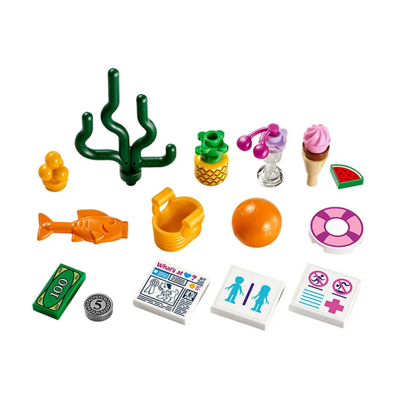 Совместимость Legoe giftse 10611 593 шт. + друзья девушки Heartlake бассейн строительные блоки