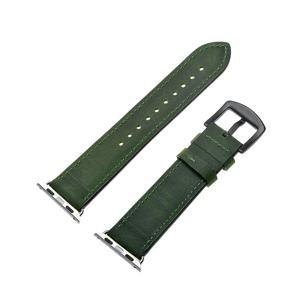 6 Colors Leather Replacement Watch Strap For Apple Watch Band 42mm 38mm 44mm 42mm Women Men Bracelet Band for iWatch 1 2 3 4 5