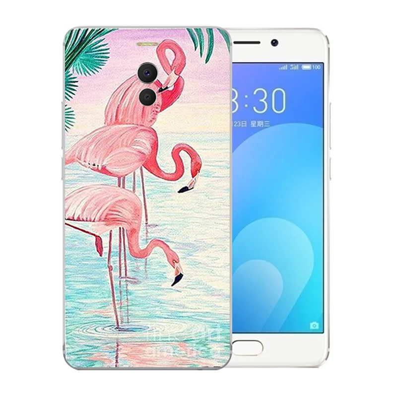 Роскошный гибкий чехол для телефона Meizu M6 Note с фламинго силиконовая задняя крышка