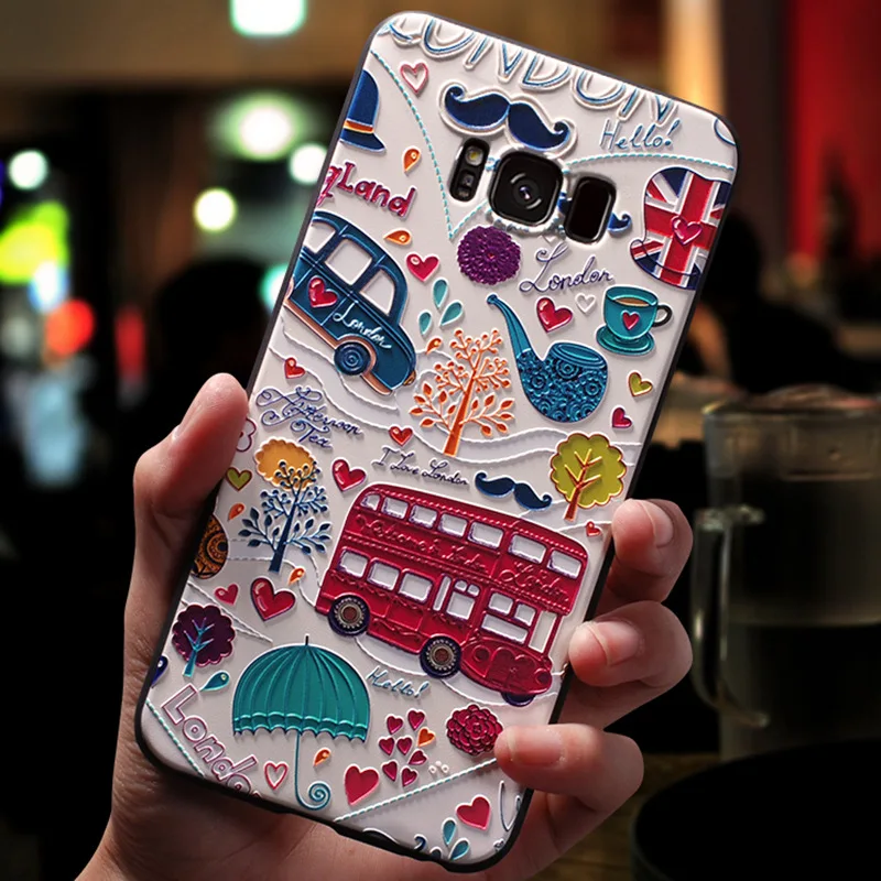 3D цветок чехол с тиснением для samsung Galaxy S10 S10e плюс J2 J3 J5 J7 Prime J4 J6 J8 нео-Записка 8 9 чехол из мягкого ТПУ - Цвет: bashi