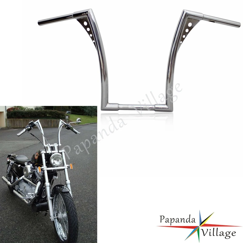 Papanda хром Мотоцикл 1" Rise APE вешалка руль на заказ ручка бар для Harley Touring Кафе Racer FLST FXST Sportster XL