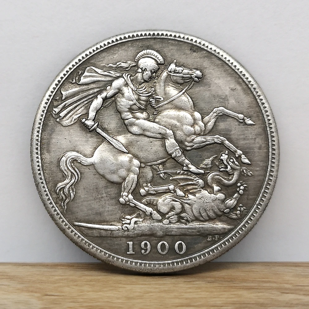 Хобо череп монеты 1#1900 Королева Виктория Великобритания лошадь меч рыцарь доллар Монета латунь ремесла