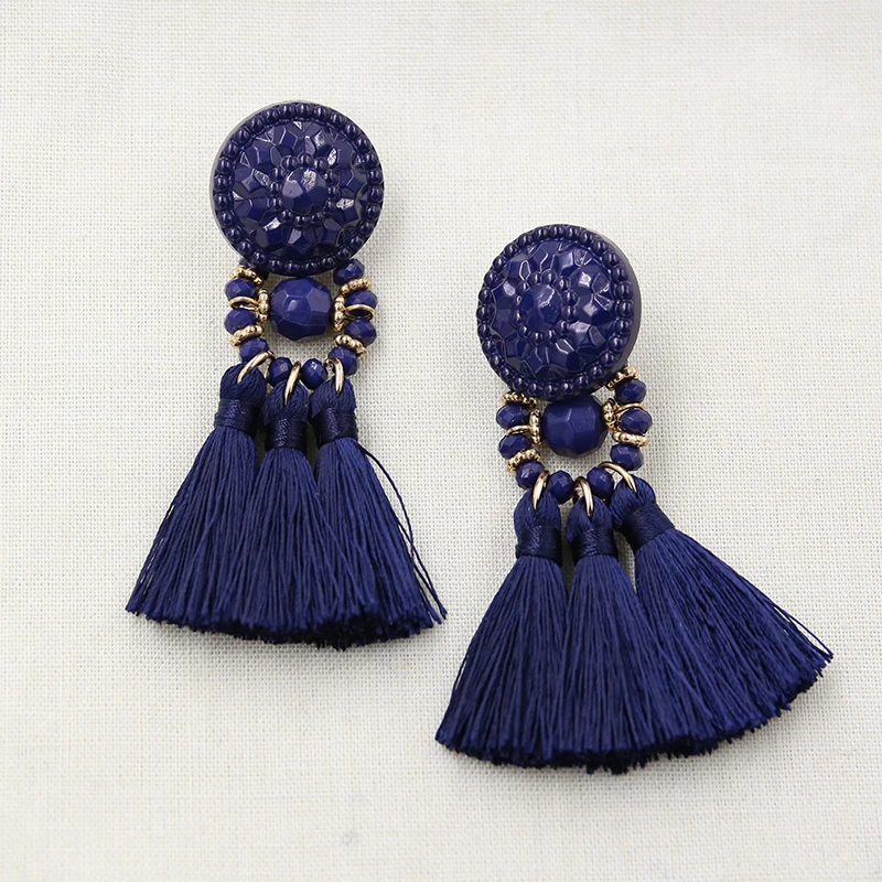 Модные женские маленькие тканевые серьги с кисточками, Boho ювелирные изделия ручной работы, Aretes De Mujer Boucle D'oreille Femme, летние серьги с бахромой