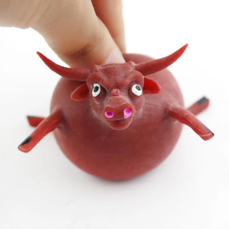 Cow Новинка, волнистый шар в виде животных, мягкое ТПР, медленно поднимающееся мягкое крепление, моделирующая игрушка для снятия стресса, детская игрушка веселье, подарок 6*5 см - Цвет: Cow