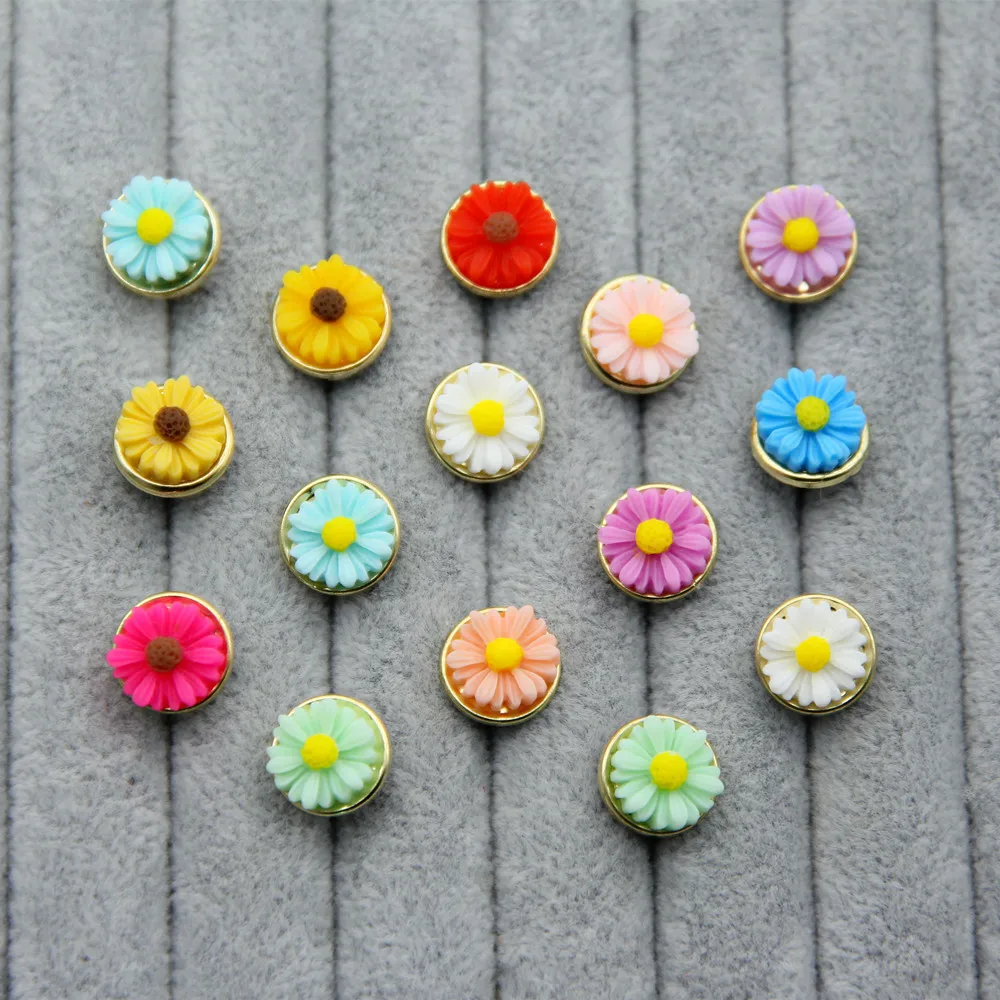 20 шт. 12 мм Красочные цветы маргаритки металлические брадсы для сделай сам