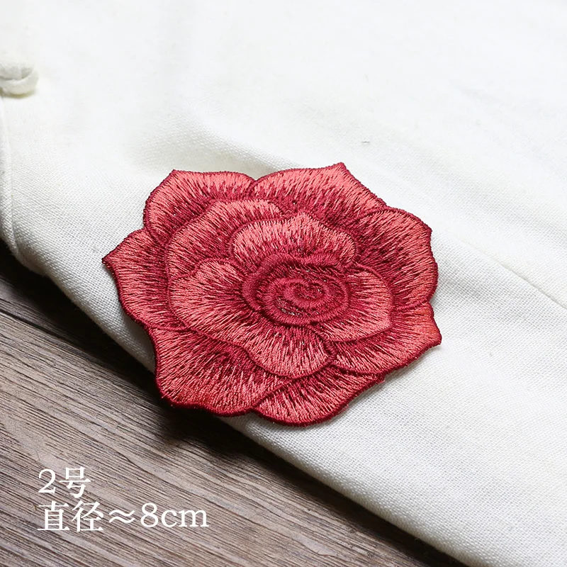 AHYONNIEX Small Multi-Color 8cm Embroidery Rose Flower Patches for Dress Jacket DIY Accessories | Дом и сад