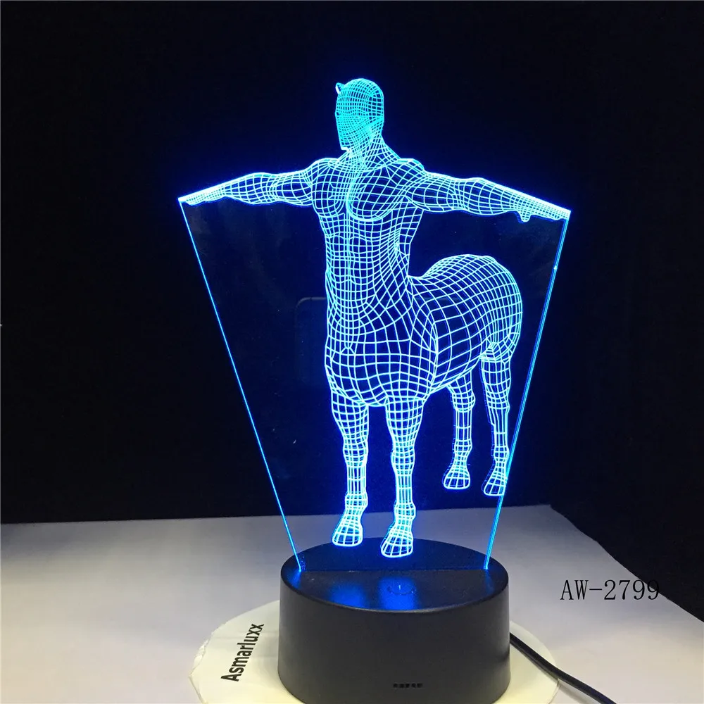 3D Светодиодная настольная лампа изменение градиента модная светодиодная Ночная
