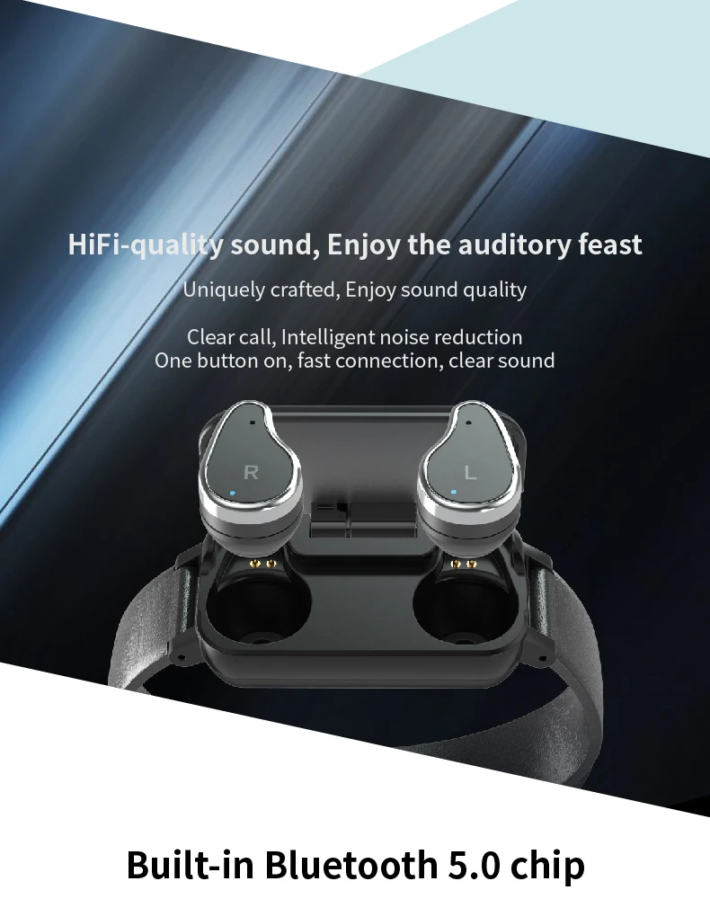 T89 TWS Смарт бинауральные Bluetooth наушники Фитнес браслет монитор сердечного ритма