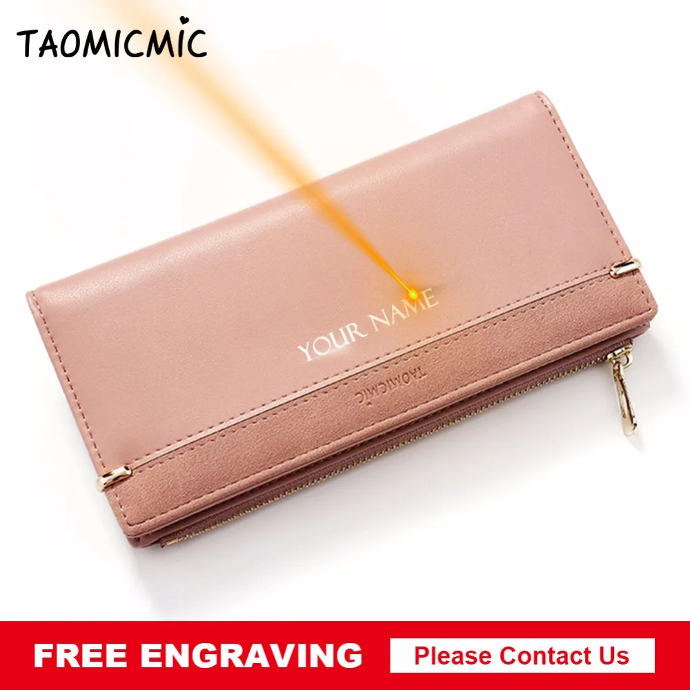 Женский Кожаный Клатч Taomicmic брендовый клатч с длинным 5 видов цветов Прямая