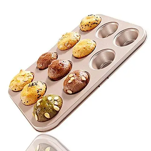 мини - Muffin Pan 12 кубок nonstick углеродистой стали кексик пан (золото) торт печет пирог